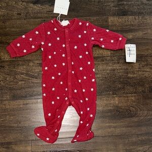 NWT Petit Len Star Flower Print Long Sleeve Footie Pajamas